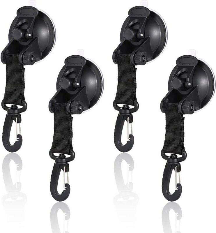 4 Stück Saugnapf-Anker, Saugnäpfe, robuster Saugnapf-Anker mit Spannhaken-Befestigung, Saugnapf-Markise für Auto-Seitenz...