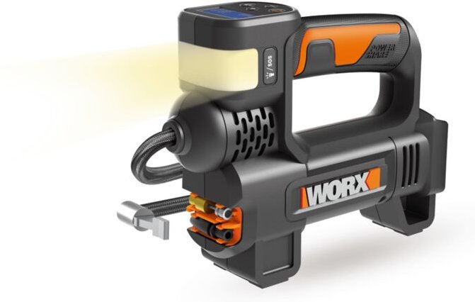 WORX WX092.9 Kompressor mit batteriebetriebenem 150/300 Lumen LED-Licht 20V 10 bar