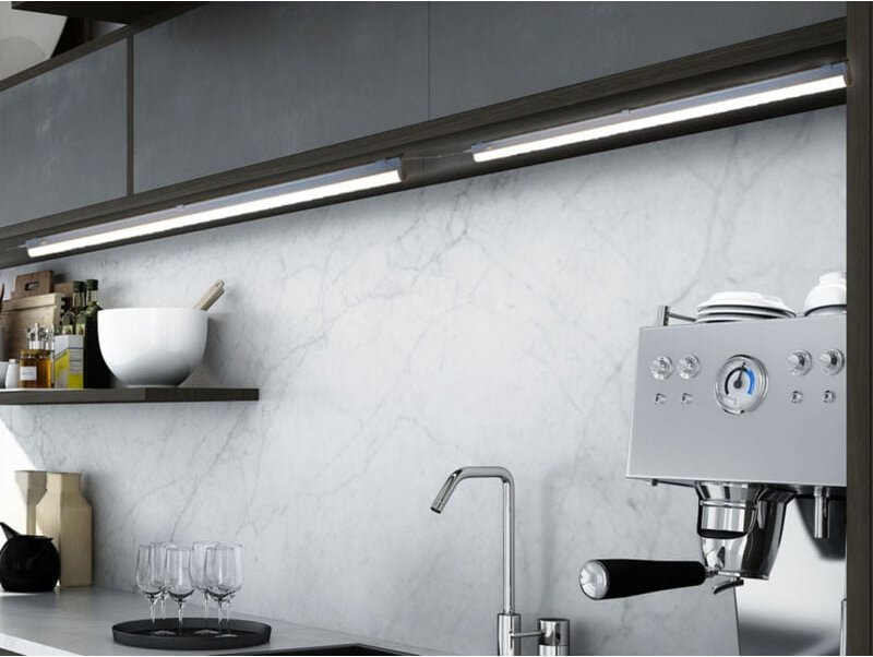 Meinewunschleuchte - 2er set led Unterbauleuchten mit Schalter & 230V Direktanschluss, 84cm lang