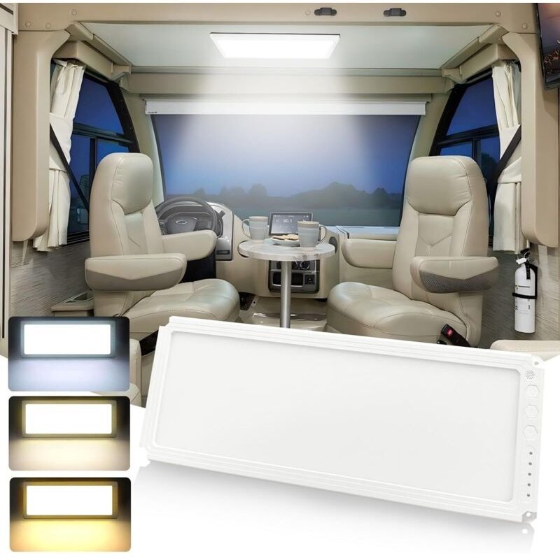 MERTTURM 12V LED-Autoinnenraumleuchte, 42x17cm Superhelle Deckenleuchte mit 156 LEDs, 1500LM, dimmbar mit Schalter, 3 Fa...