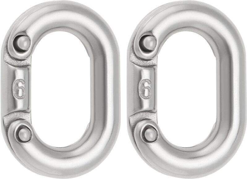 Csparkv - Kettenglieder aus 316 Edelstahl, 6 mm, geteilter Verbinder, robustes Kettenglied zur Kettenverbindung, 22 x 12...