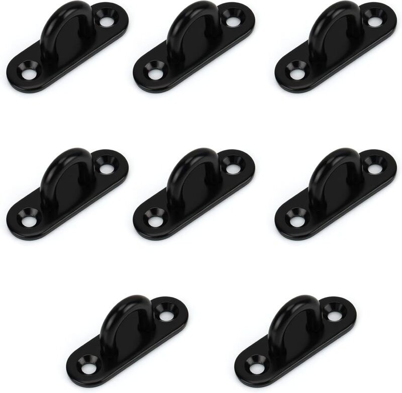 Ahlsen - 8er-Set) Ösenplatte aus Edelstahl M5 – länglicher Metallhaken in U-Form für Wand- und Deckenmontage 50 x 15 mm ...