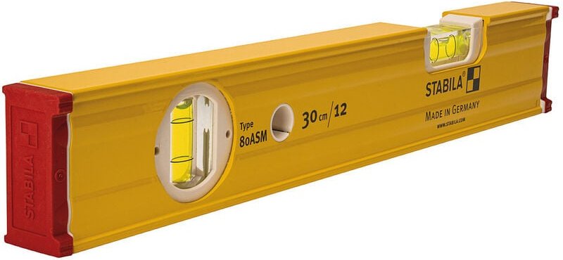 Stabila - Type 80 asm 19676 Leichtmetall-Wasserwaage mit Magnet 300 mm 0.5 mm/m