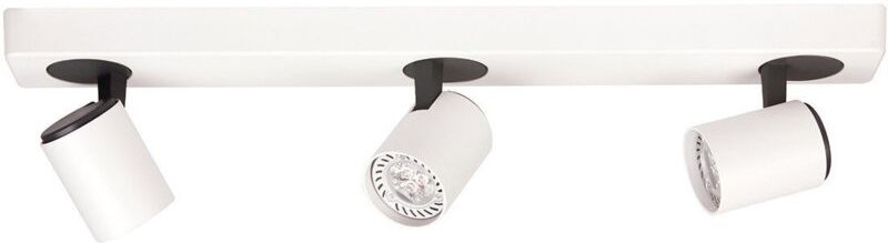 Elvira - Moderne Scheinwerfer Weiß, Schwarz 3 Licht mit Aluminium, Weißer Farbton, GU10 - Italux