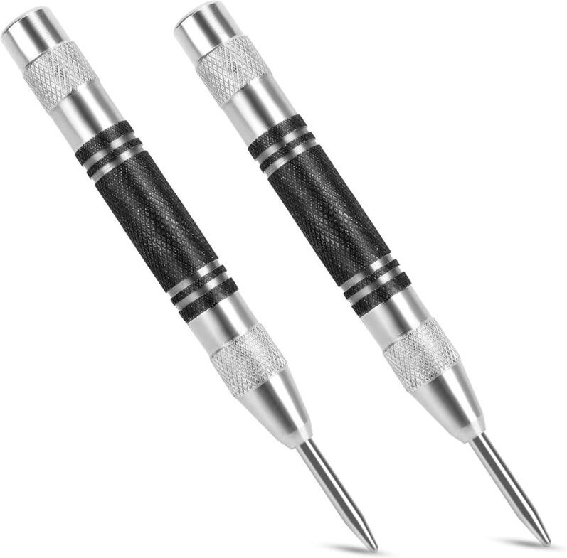 Set mit 2 automatischen Körner, federbelastete Körner, für Metall, Holz, Wand, Fenster, Glas - Sollbry