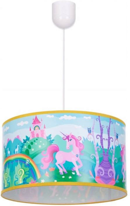 Deckenpendelleuchte, Kronleuchter, Einhorn-Lampenschirm
