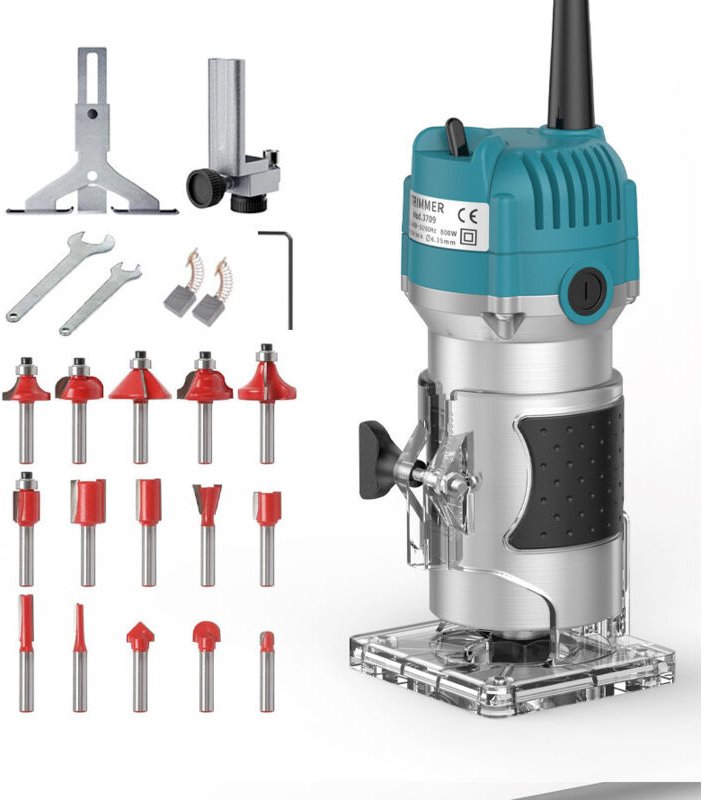 Akku-Oberfräse kompatibel mit Makita 18V - Bürstenlose Multifunktions-Oberfräse mit 6 Geschwindigkeiten, 30.000 U/min - ...