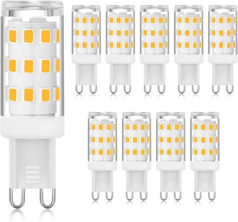 G9 LED-Lampe, 3000 K, Warmweiß, 3 W, Zweipol-G9-Sockel (entspricht 40 W Halogenlampe), Energiesparlampe für Kronleuchter...