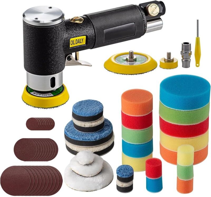 Youyijia Auto Poliermaschine Exzenterpolierer Variabler Geschwindigkeit Polierschwamm Seitengriff zum Polieren für Auto ...