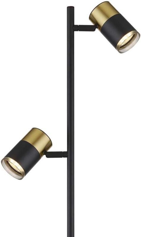 Stehleuchte Standlampe Wohnzimmerlampe Fußtrittschalter Schwarz Kupfer h 154 cm