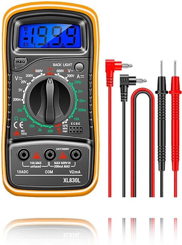 Dolaso - Digitalmultimeter Voltmeter – Digitalmultimeter – Voltmeter mit zwei Sicherungen – tragbares Multimeter mit LCD...