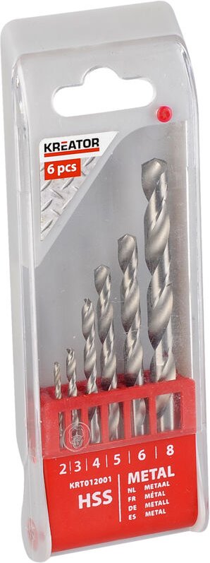 Set mit 6 hss Metallbohrern von Kreator Set mit 6 HSS-Bohrern
