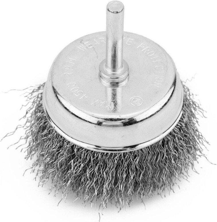 Bürste graphite metallisch 70 mm gewellter Draht Stahl