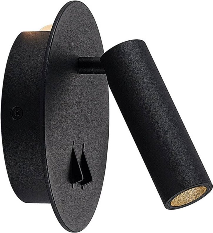 Magya LED-Wandleuchte schwarz 2-fl. rund - Lucande