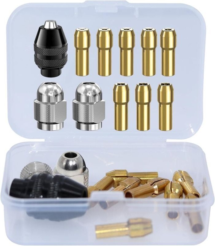 11-teiliges Bohrfutter-Set, Dremel 4486 Bohrfutter, 4485 Spannzangenfutter, Schnellwechsel-Spannzangenköpfe aus Messing ...