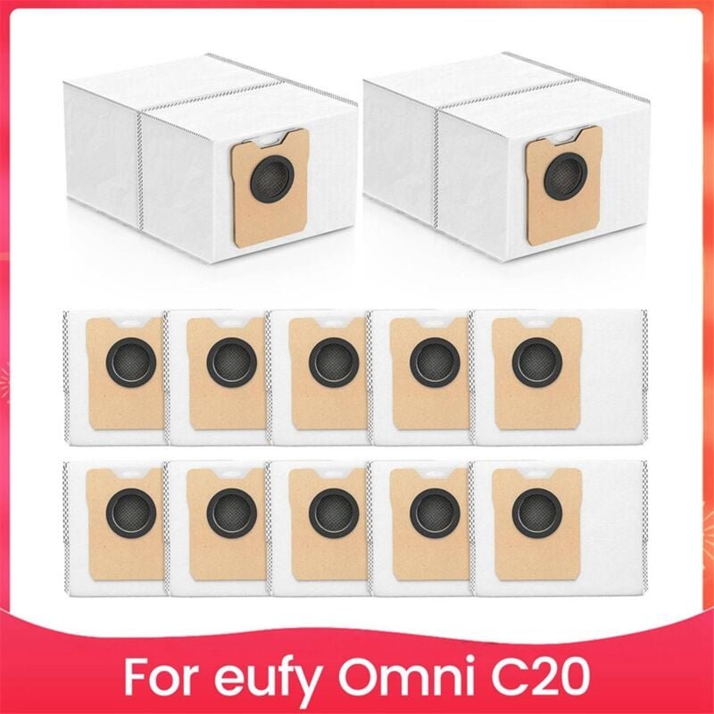 12 Staubbeutel für Omni C20 Roboterstaubsauger, große Kapazität