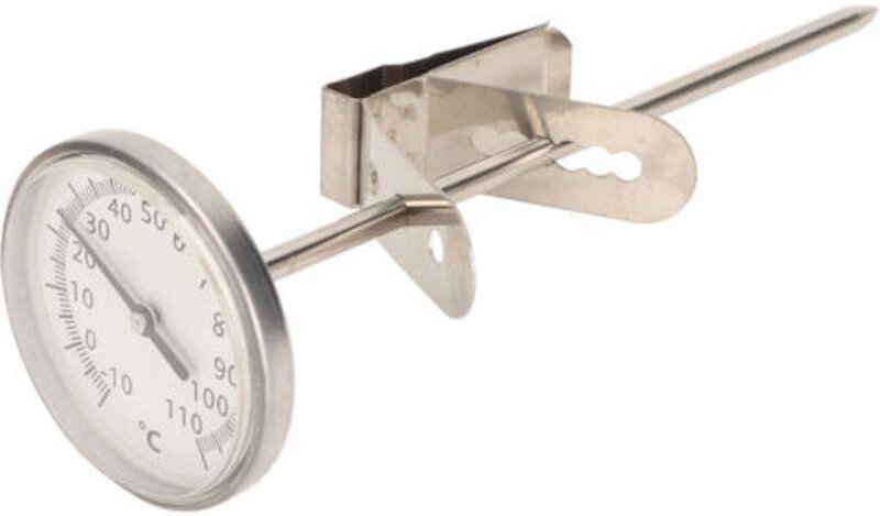 Ofenthermometer mit Einstich, großes Edelstahl-Lebensmittelthermometer mit abnehmbarem Clip und großem Zifferblatt