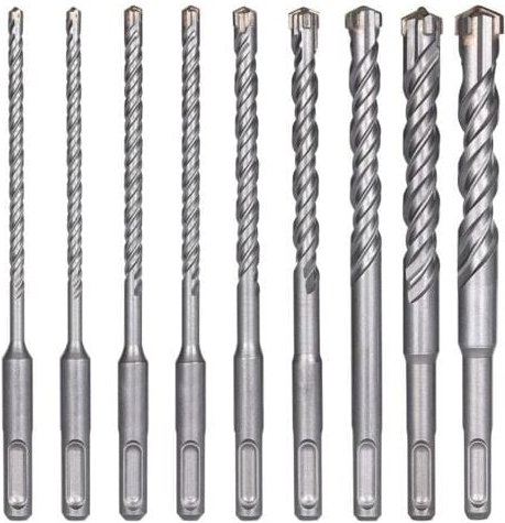 Betonbohrer, 9-teilig (5 mm, 16 x 160 mm), SDS-Plus Elektro-Hammerbohrer für Schlagbohrmaschine, Kreuzbohrer für Ziegel,...