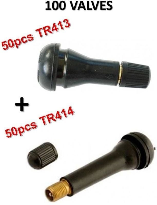 100er-Pack TR413 (50) und TR414 (50) Ventile für schlauchlose Autoreifen