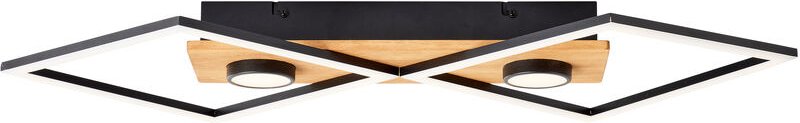 Brilliant - Woodbridge led Deckenleuchte 70x35cm holz/schwarz, Holz/Metall/Kunststoff, 1x led integriert, 32 w , (Lichts...