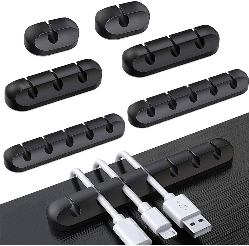 4-teiliges Set selbstklebender Kabelclips für Stromkabel, USB-Ladekabel, Ladegeräte, Audiokabel, Kabelmanagement-Organiz...