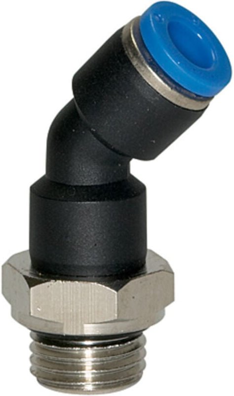 Riegler Steckverschraubung 45° »Blaue Serie«, drehbar, M5 außen Ø 4 mm