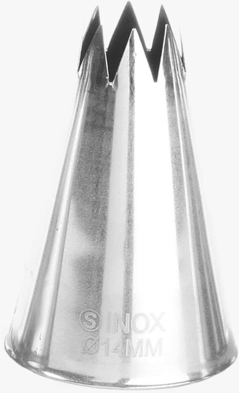 Sterntülle für Spritzbeutelhülsen, Stahl, Durchmesser 14 mm - HENDI 551431