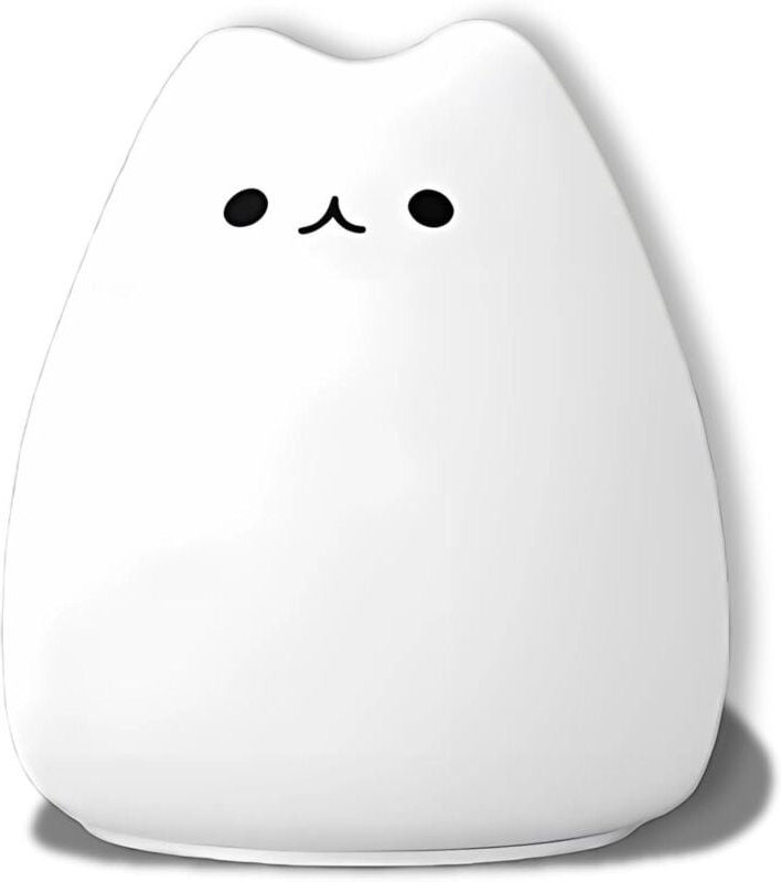 Tragbares Katzen-Nachtlicht für Babys, 7 mehrfarbige LEDs, Silikon-Touch-Lampe, Kindergeburtstagsgeschenk