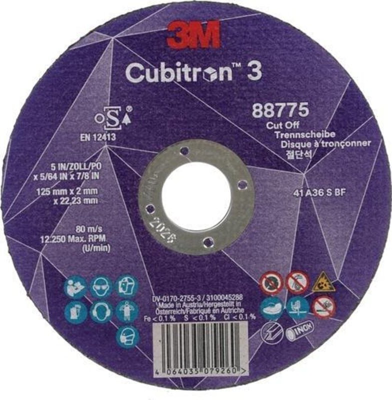 3M - Trennscheibe Cubitron™ 3 D125x2mm gerade ™ Cubitron™ 3 Bohrung 22,23 mm