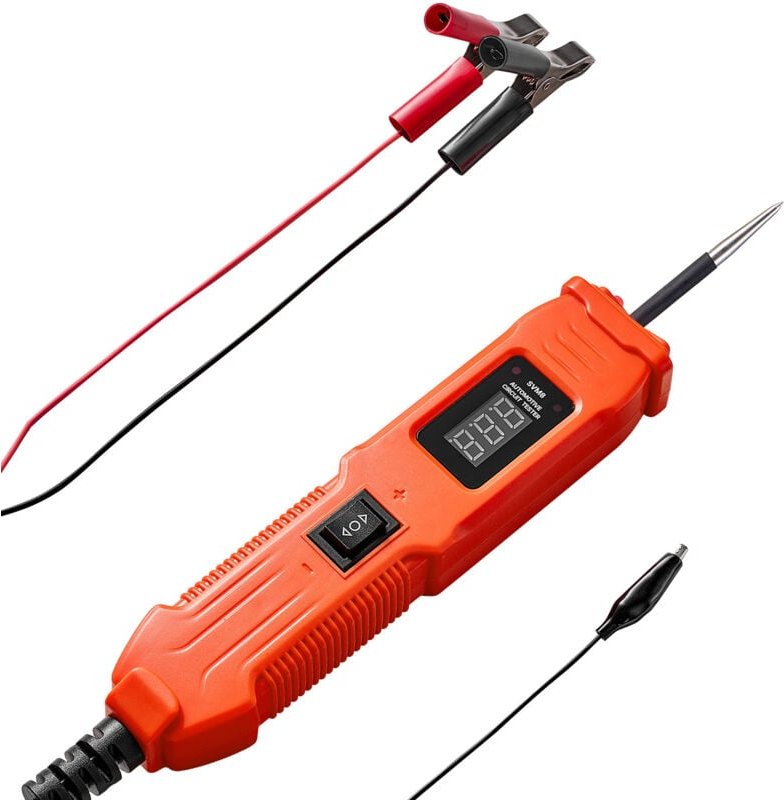 Mophorn Kfz-Stromkreistester mit Sonde, LED-Anzeige und Beleuchtung, Spannungsprüfer für 6–36 DCV mit 4 m Kabel und robu...