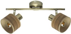 Fabrilamp - Nando 2xe14 Leder/dunkelbraun verstellbare Scheinwerferleiste 16x36,5x10 cm