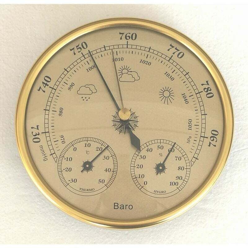 Barometer, Wetterstation mit Barometer und Hygrometer, Thermometer, 3 in 1 Analoge Wandwetterstation, für Innen und Auße...