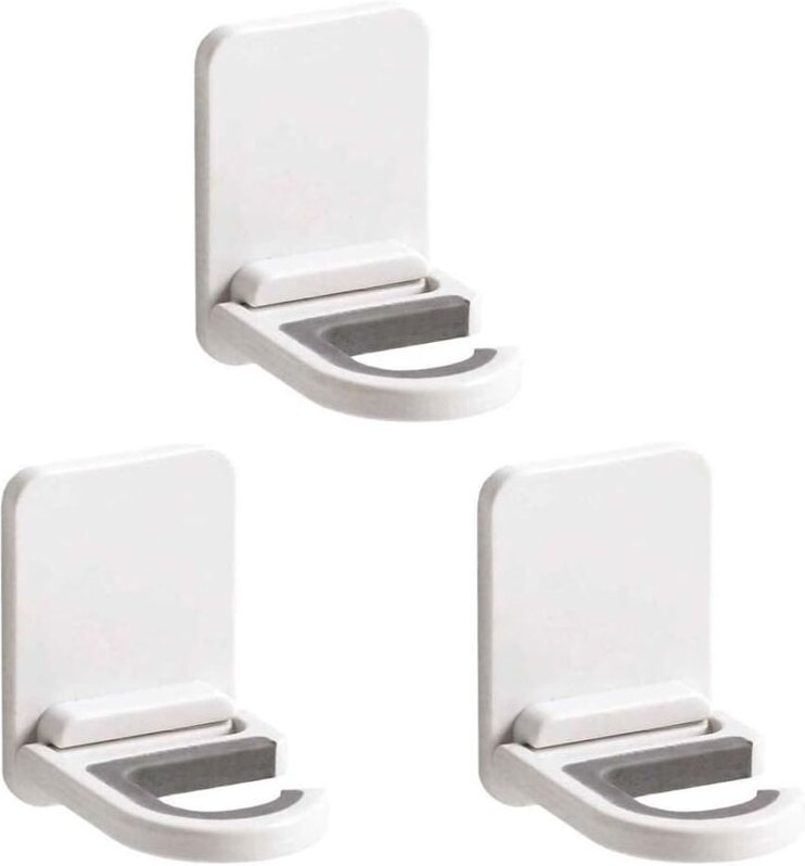 Lntyq - 3er-Pack Wandmontage, selbstklebender, rutschfester Mopp- und Besenhalter für Küche, Garage, Garten, Weiß