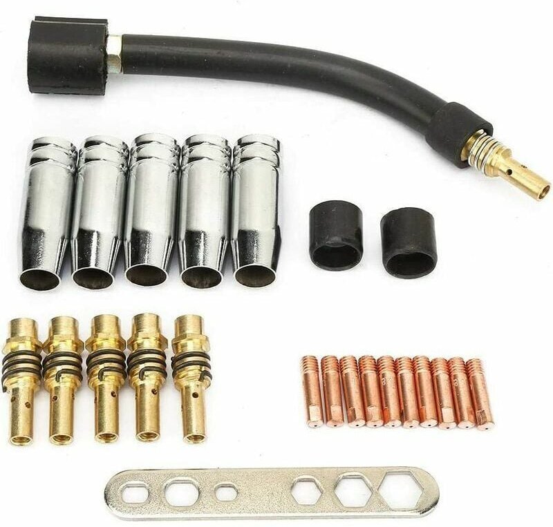 24 Stück 0,8 Kontakt Kontakt MIG Schweißkontakt Schweißer Schweißzubehör Kit kompatibel für Binzel 15AK Schweißbrennerpi...