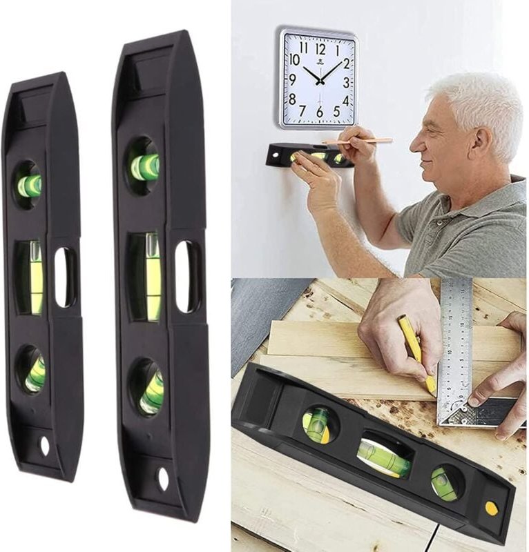 MAGNETISCHE WASSERWAAGE 15CM 23CM SCHWARZ 2er-Set