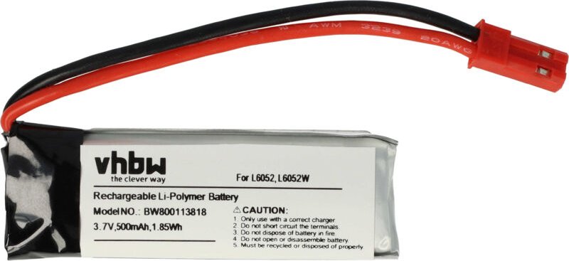 Vhbw - Akku kompatibel mit Lishi Toys L6052, L6052W Drohne Multicopter Quadrocopter (500mAh, 3,7V, Li-Ion)