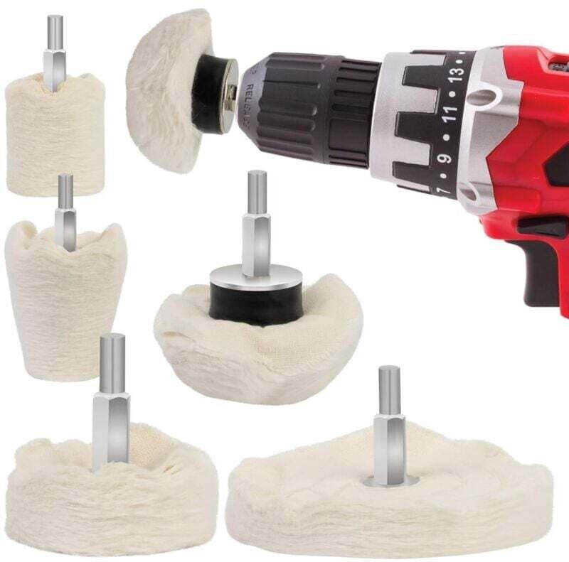 6-teiliges Polierscheiben-Set für Bohrmaschinen – Polierscheiben für Metall, Aluminium, Edelstahl, Chrom, Glas und Heimw...