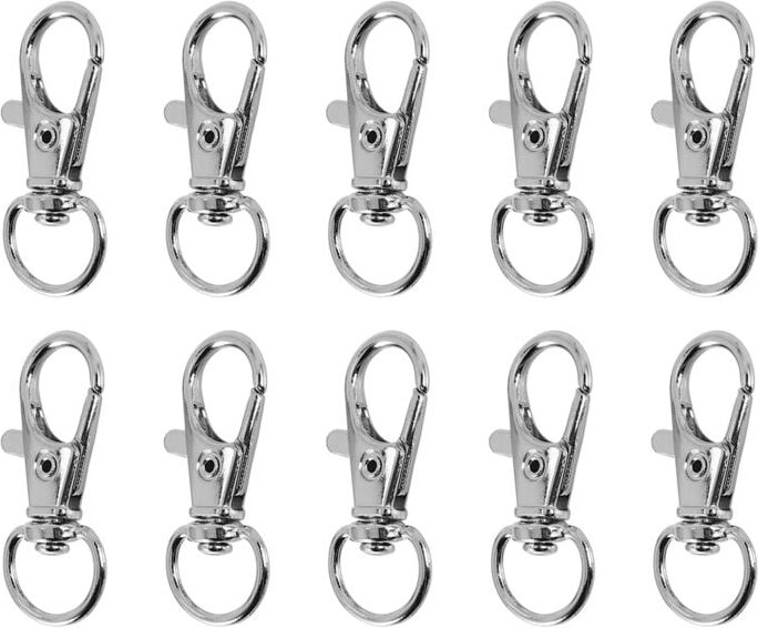 10 Stück Metallverschluss Swivel Trigger Clips Karabinerhaken SchlÜSselanhänger diy Silber