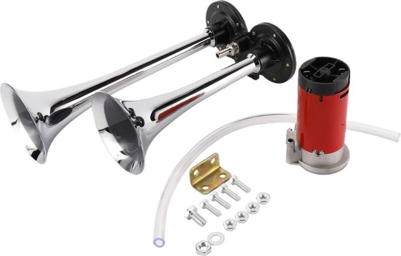 12 V/150 dB 290 mm Super lautes Doppeltrompeten-Lufthorn-Kompressor-Kit für Auto, Motorrad, Boot, LKW, Zug
