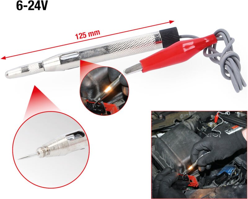 Prüflampe 6-24 v, 125mm