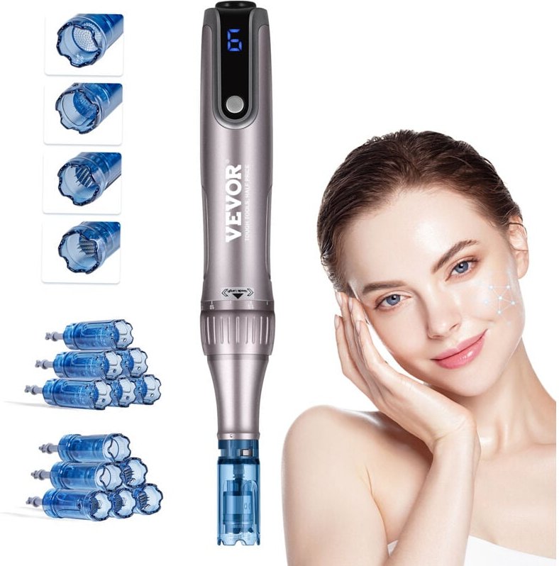 Professioneller Microneedling-Stift M8S, elektrischer Derma-Pen mit 12 Anti-Rückfluss-Kartuschen, Dermapen-Schönheitsger...