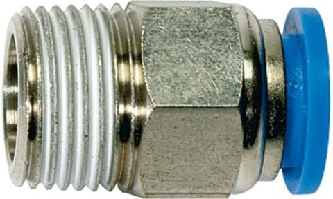 Riegler Gerade Steckverschraubung »Blaue Serie«, r 3/8 a., Schlauch-Ø 6