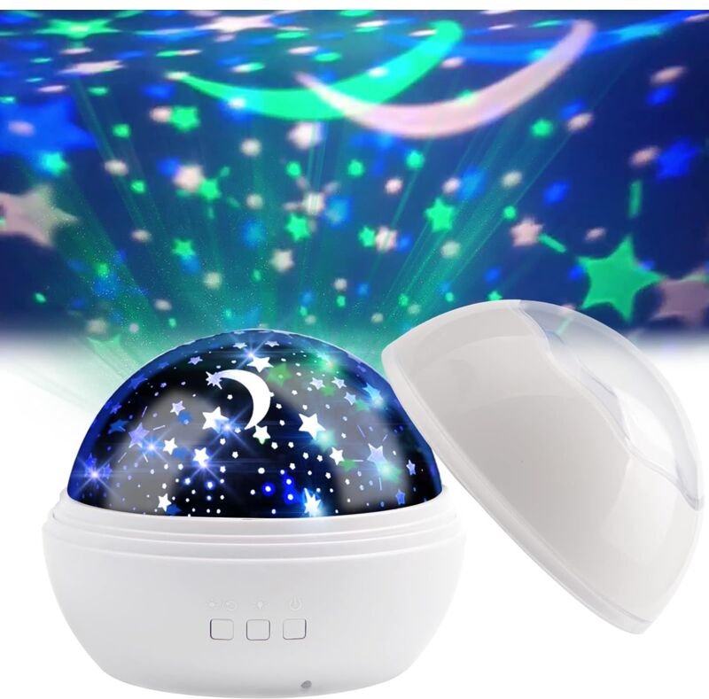 Kinder-Nachtlicht, Stern- und Ozean-Lichtprojektion, 360° drehbar, Projektorlampe, 8 Farbmodi, für Schlafzimmer, Geburts...