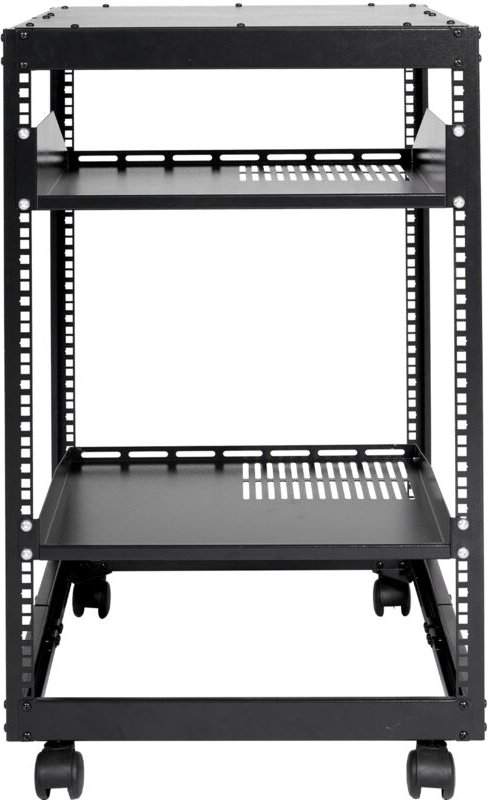 Mophorn 15U-Server-Rack mit offenem Rahmen, 15'' - 40'' verstellbare Tiefe, freistehend/Wandmontage, 4 Pfosten mit Rolle...