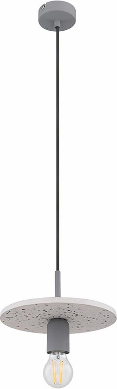 Hängeleuchte grau Pendelleuchte einflammig Spot hängend, Terrazzo Stein Optik, 1x E27, DxH 23x120 cm, Küche Esstisch
