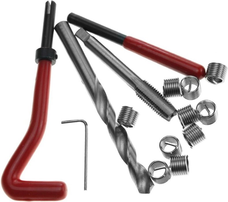 Zoternen - 20-teiliges metrisches Gewindereparaturset M5 M6 M8 M10 M14 Helicoil Car Pro Coil Tool 1,25