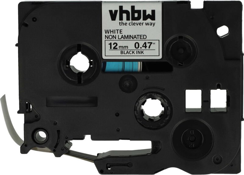 Vhbw - Schriftband-Kassette kompatibel mit Brother P-Touch D200KT, D200SN, D200SA, D200MA Etiketten-Drucker 8m x 12mm Sc...