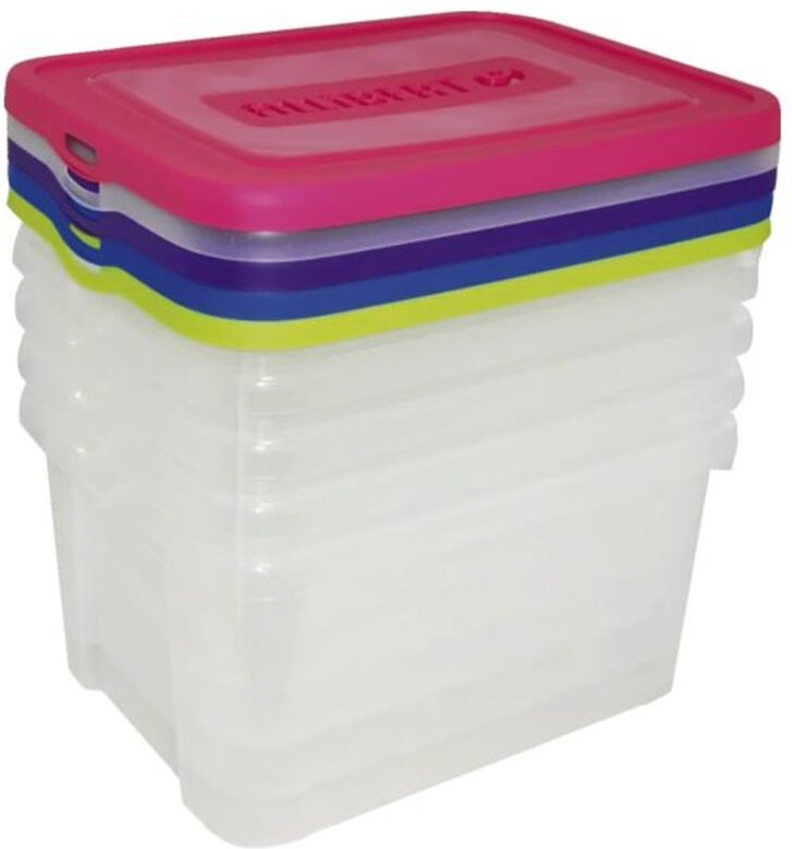 Satz 3 Transparente Behälter 50l Mit Deckeln