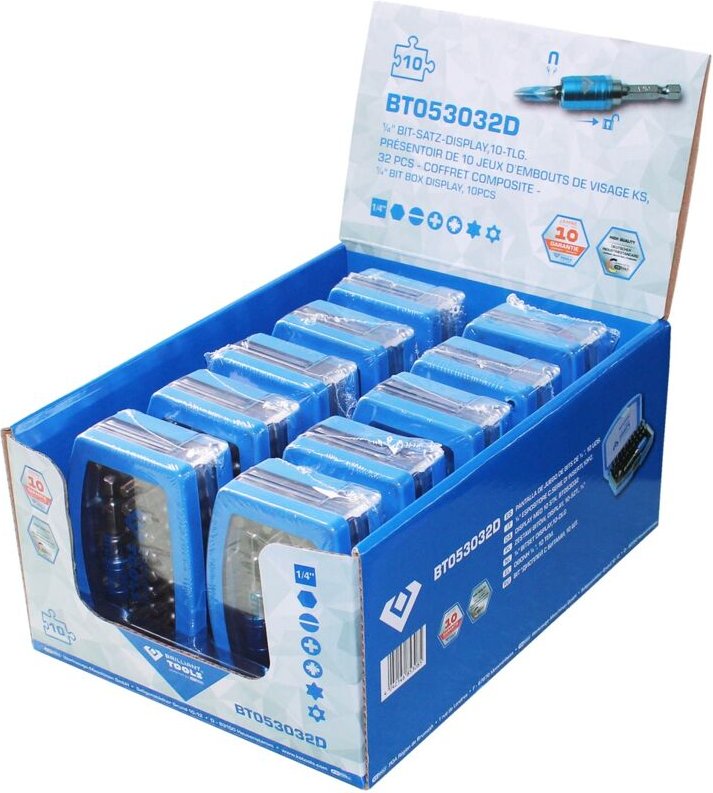 Brilliant Tools - Bit-Satz, 32-tlg. Display, 10 Stk