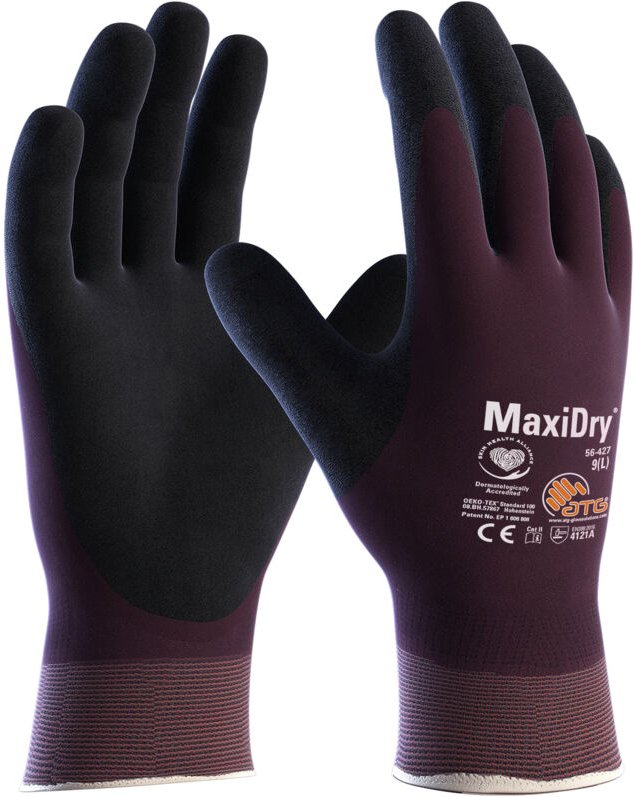 ATG - 2374 Gr. 6 MaxiDry® Nylon-Strickhandschuhe (56-427) lila/schwarz